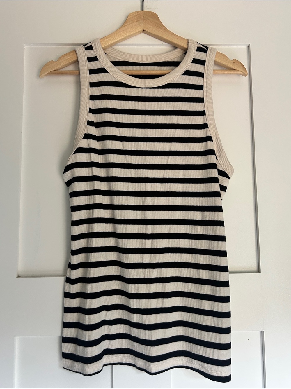 a new day Black and Cream Striped Tank Top